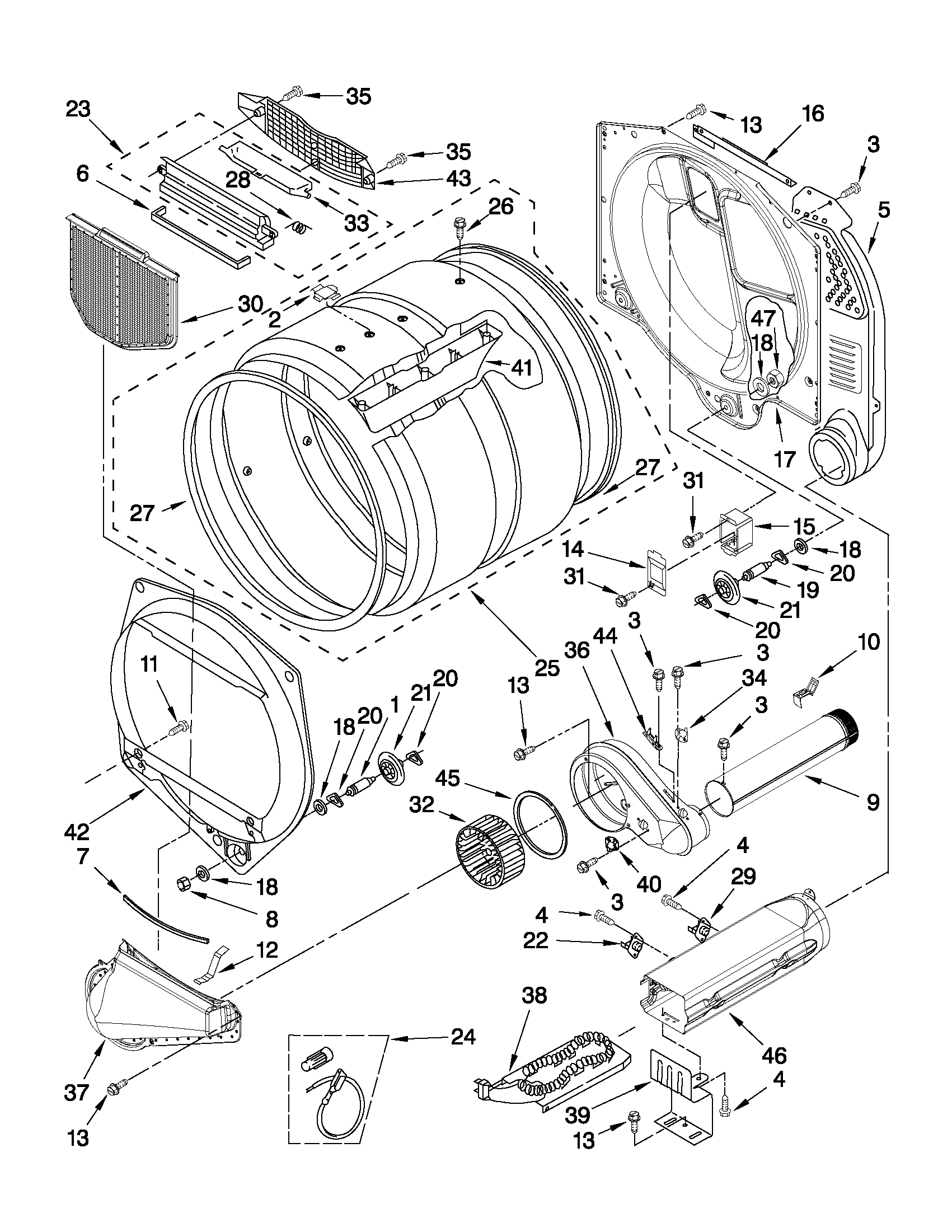 Upper and lower bulkhead parts