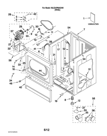Lower cabinet and front panel parts