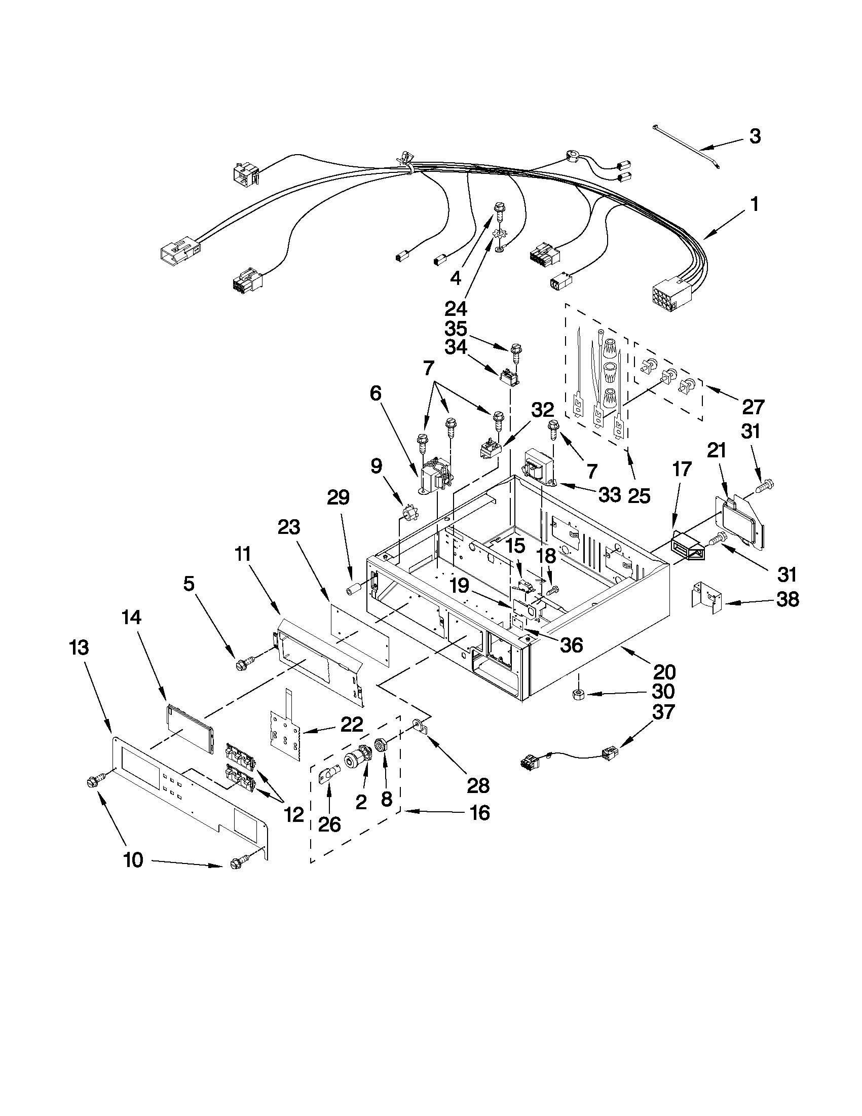 Control panel and separator parts