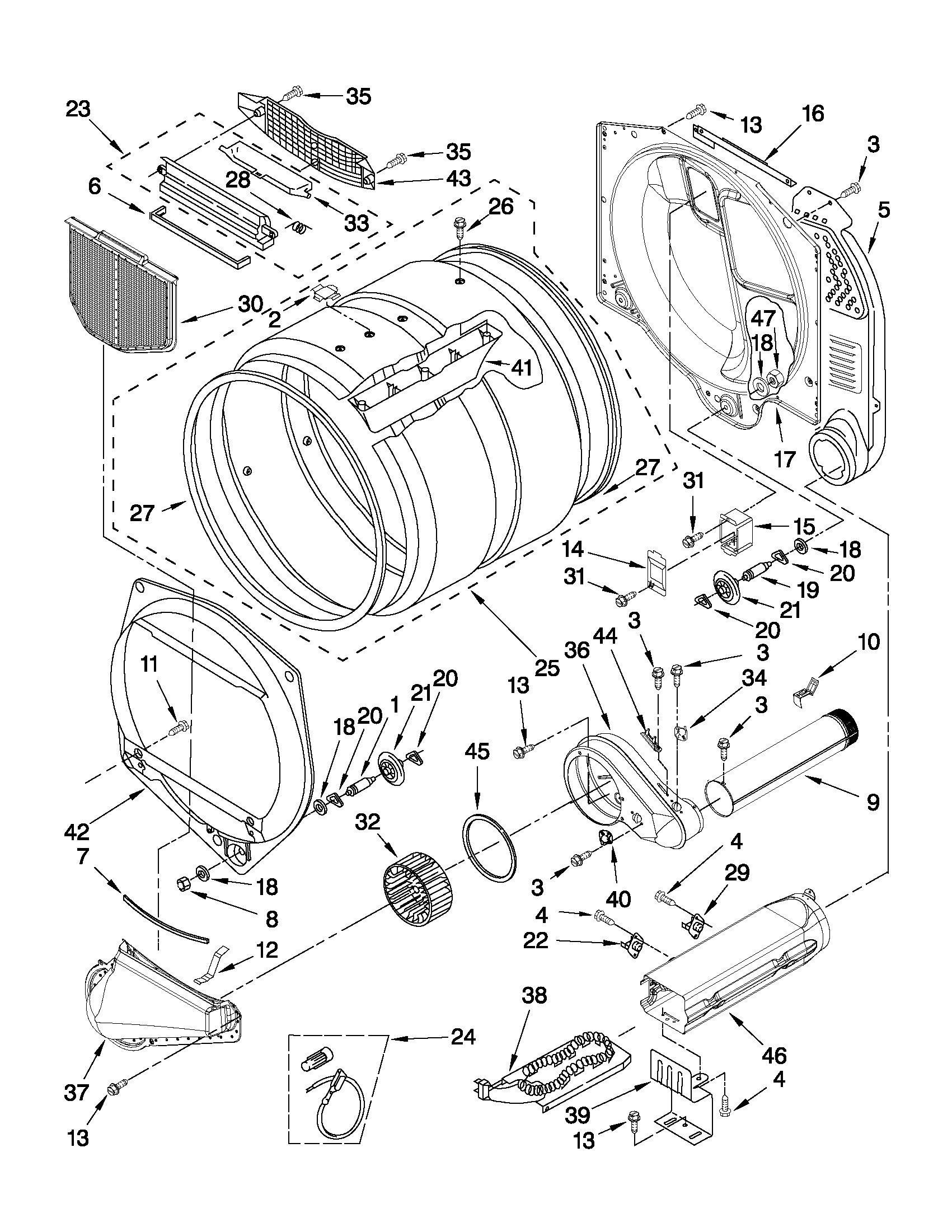 Upper and lower bulkhead parts