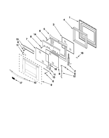 Oven door parts