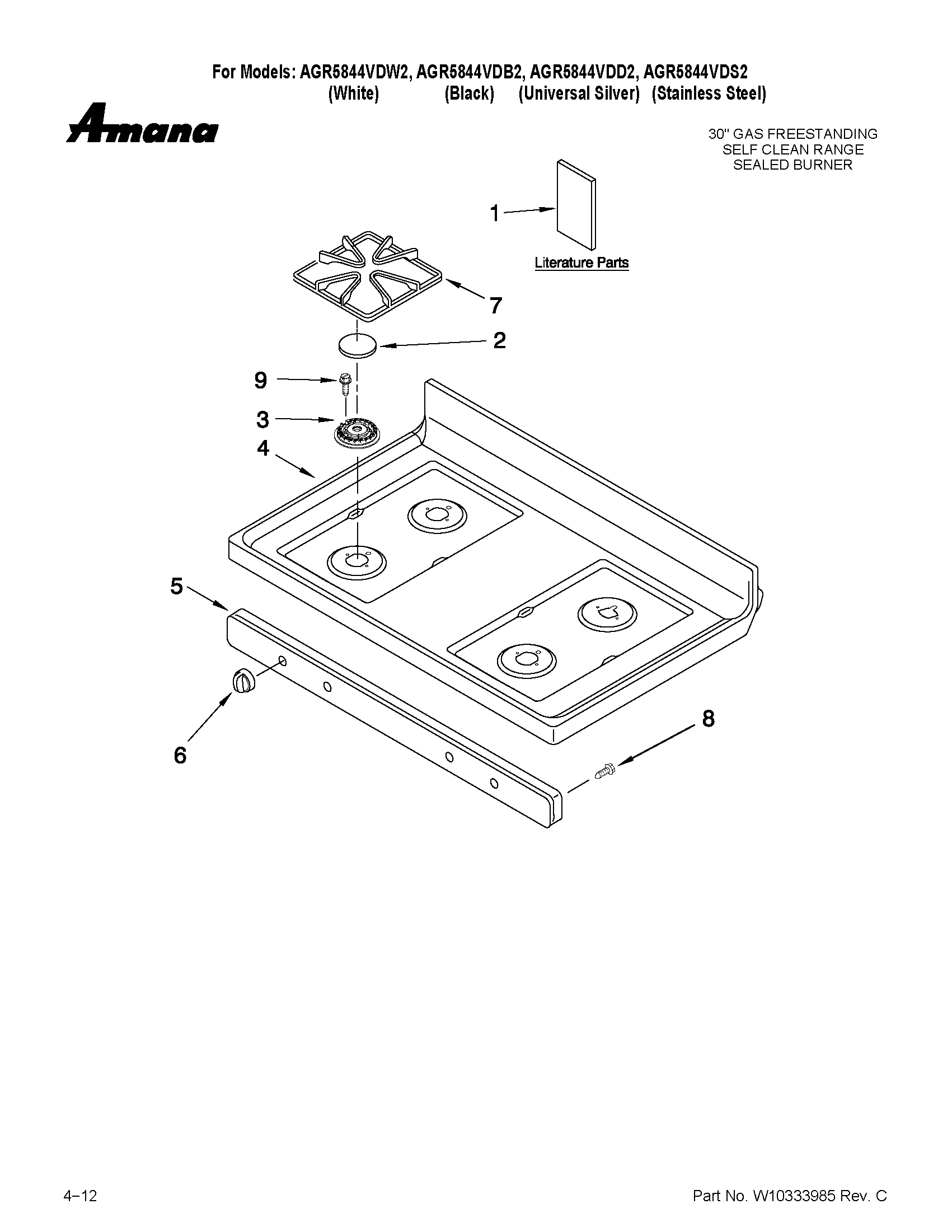 Cooktop parts