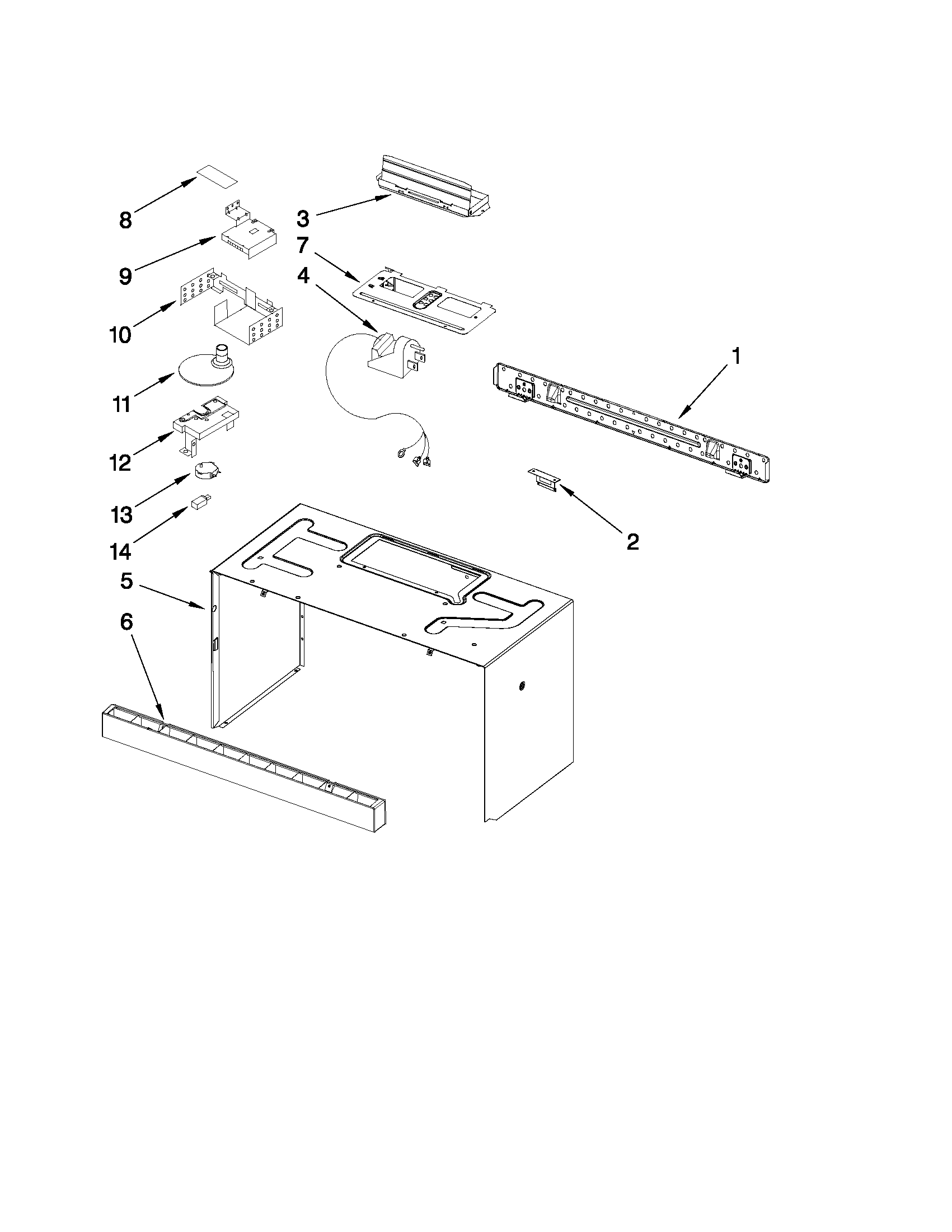 Cabinet and installation parts