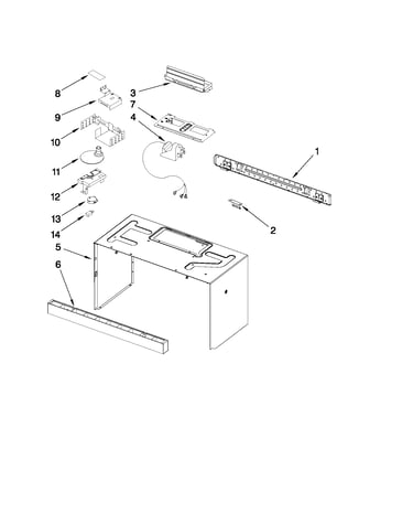 Cabinet and installation parts