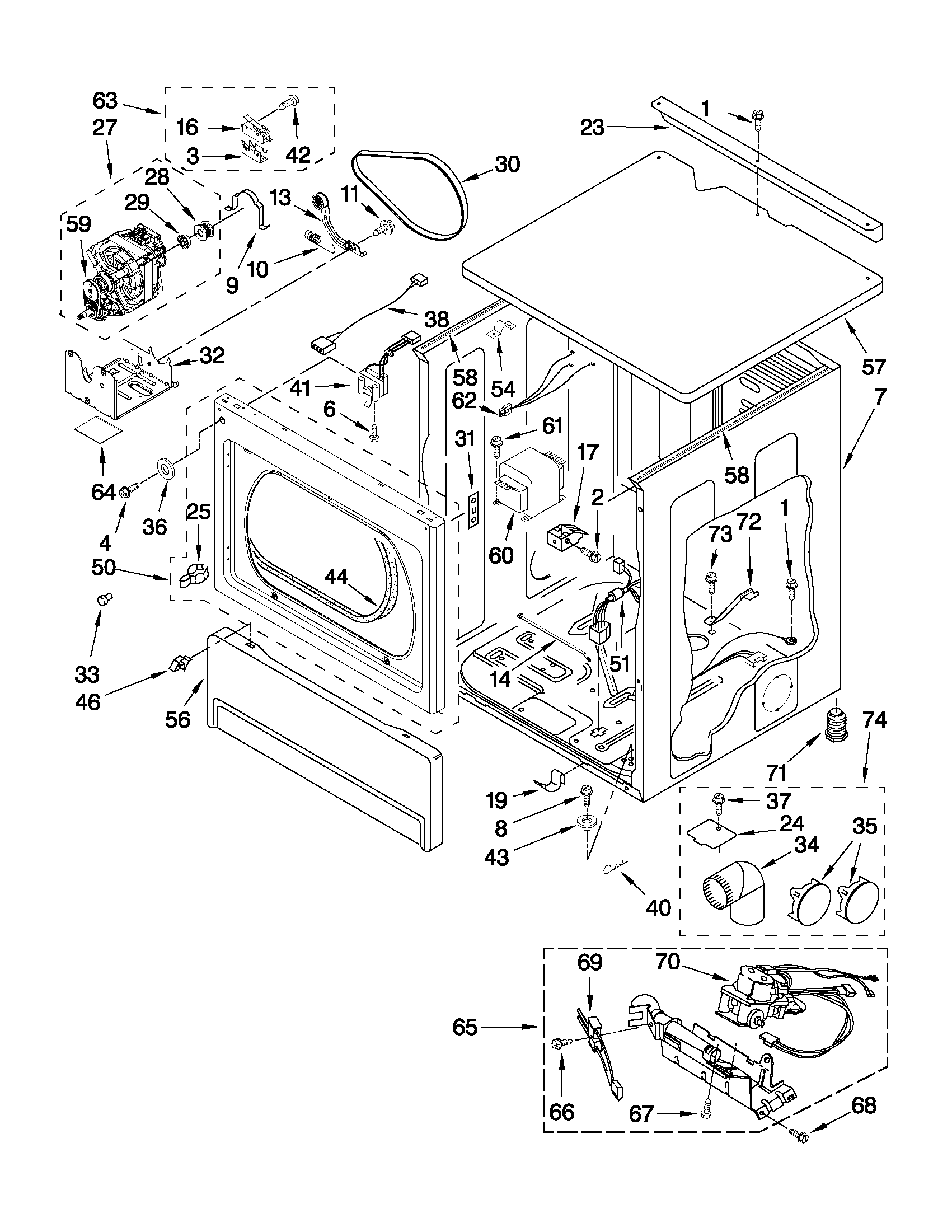 UPPER CABINET AND FRONT PANEL PARTS