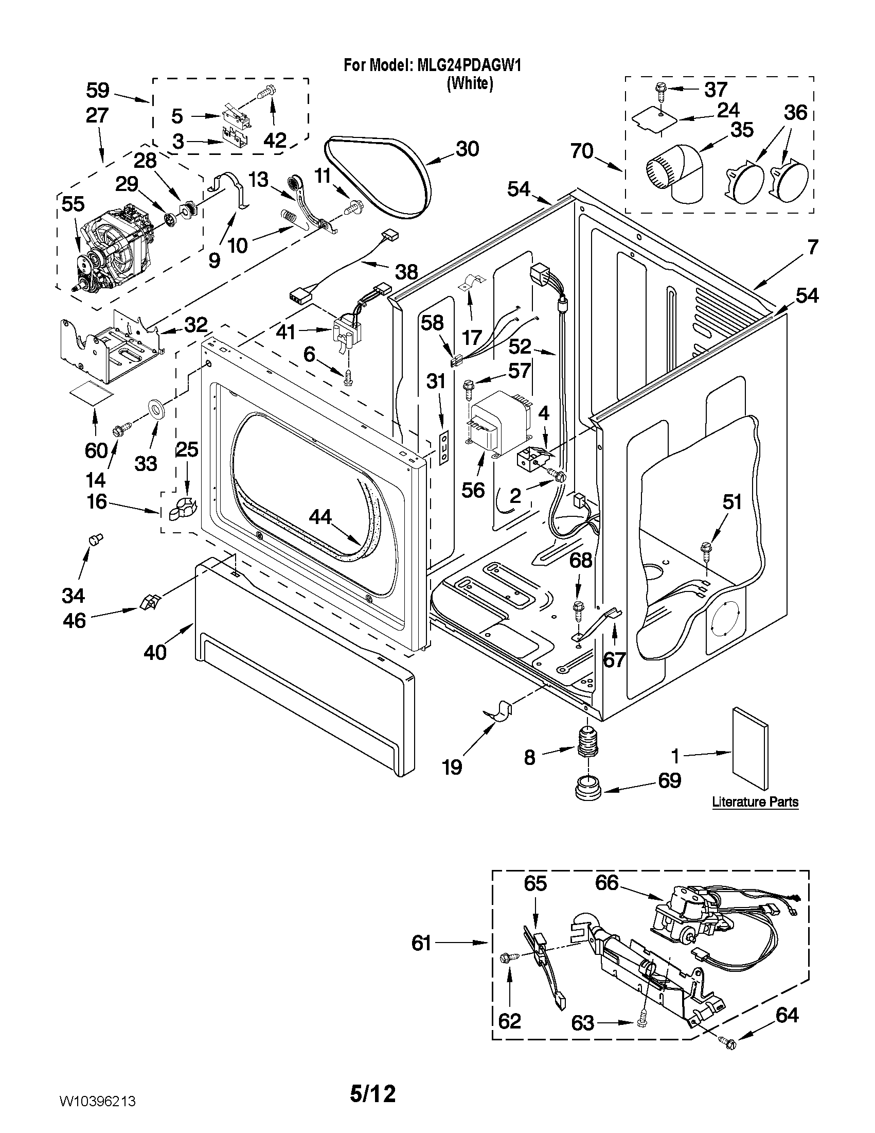 LOWER CABINET AND FRONT PANEL PARTS