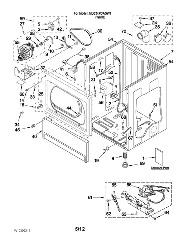Lower cabinet and front panel parts