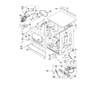 Maytag MLG24PDAGW1 upper cabinet and front panel parts diagram