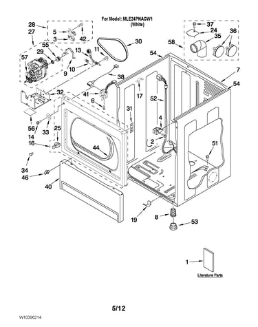 Lower cabinet and front panel parts