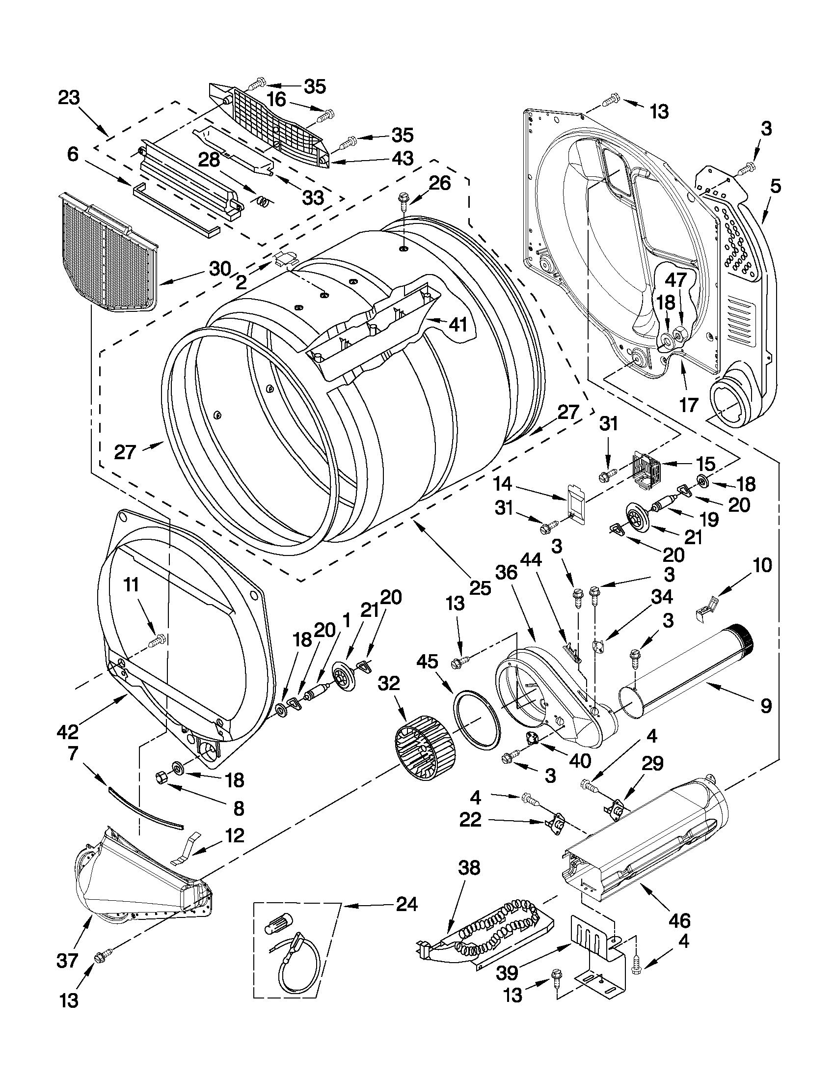 Upper and lower bulkhead parts