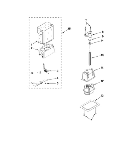 Motor and ice container parts