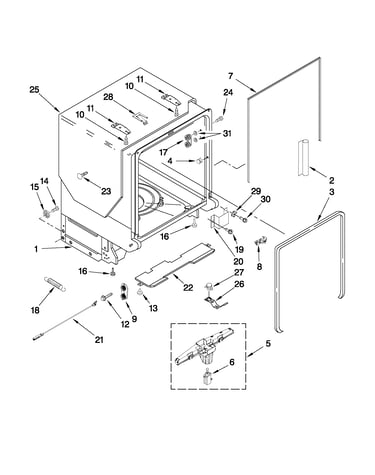 Tub and frame parts