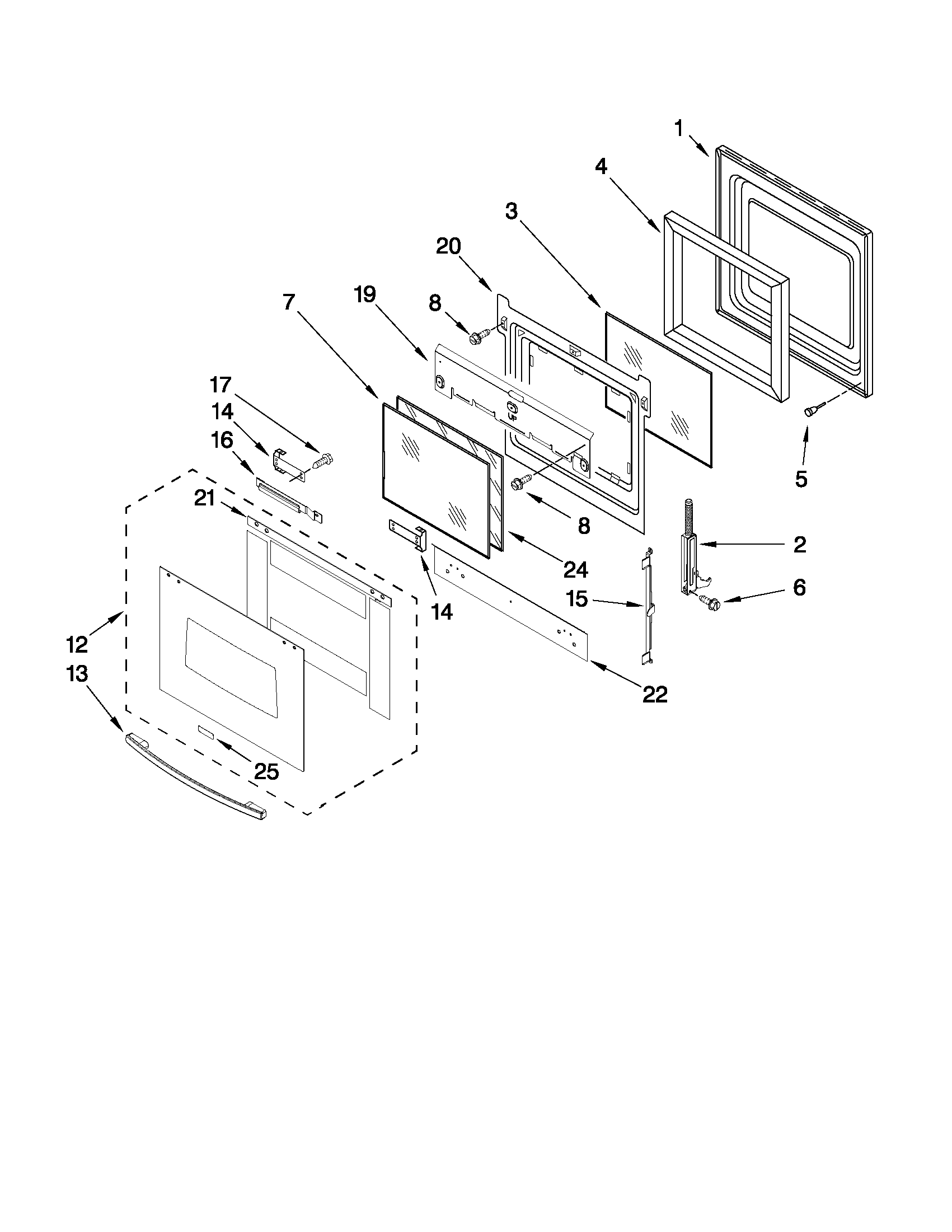 Oven door parts