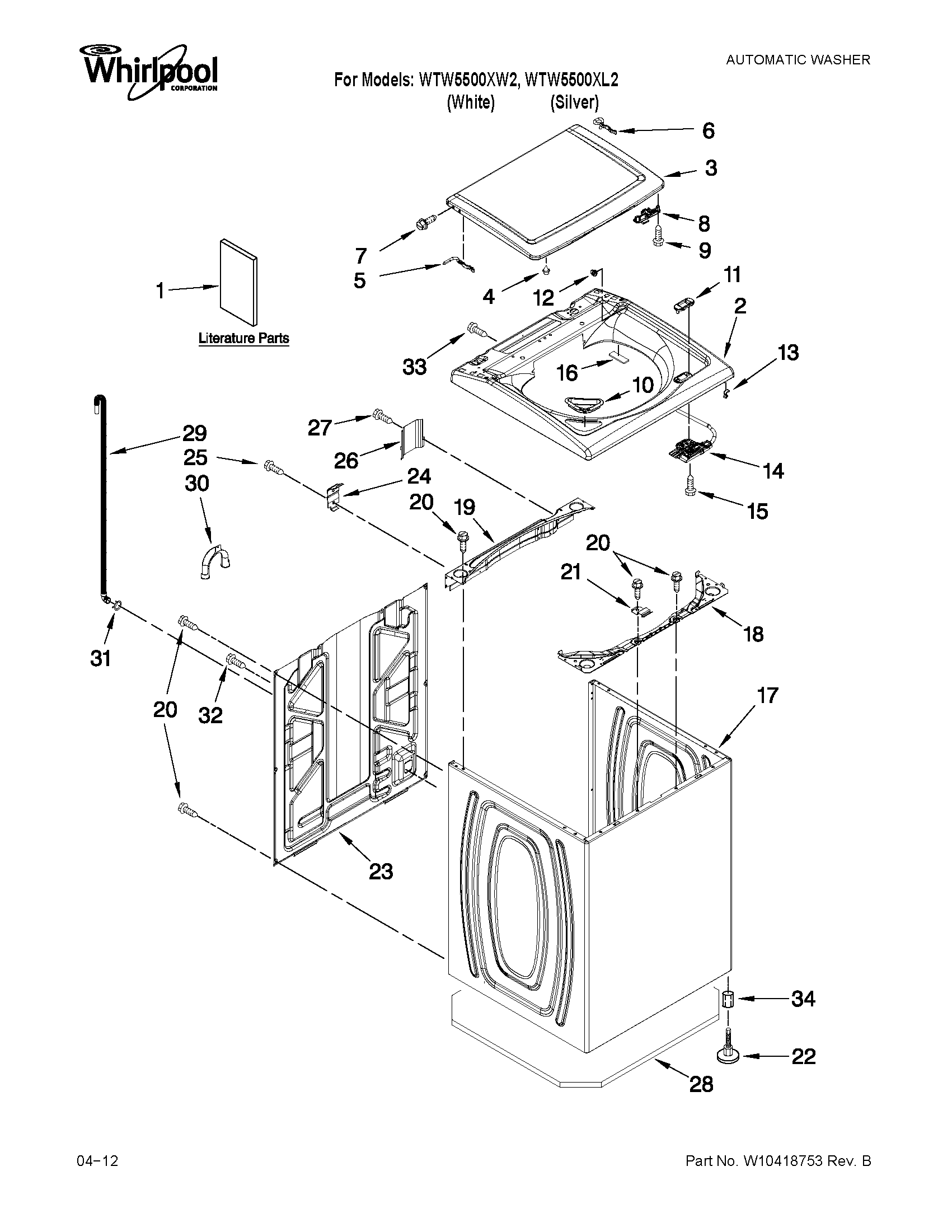 Top and cabinet parts