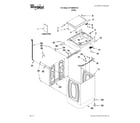 Whirlpool WTW5550XW2 top and cabinet parts diagram