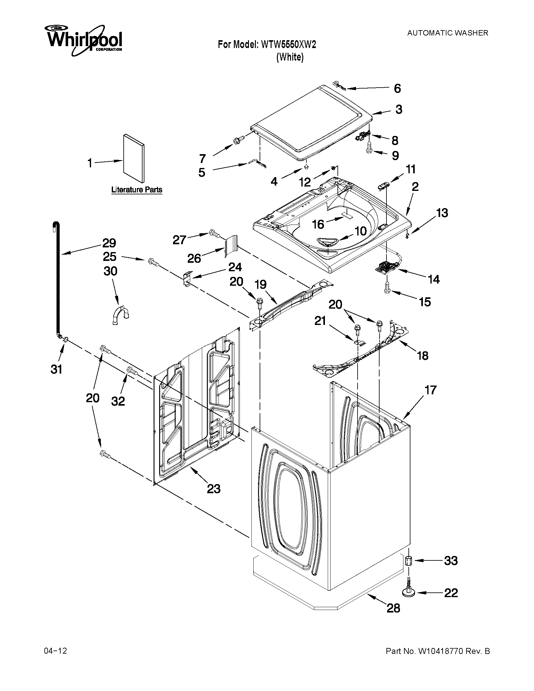 Top and cabinet parts