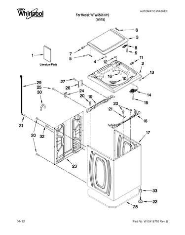 Top and cabinet parts
