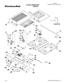 Cooktop, burner and grate parts