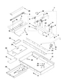 Burner box, gas valves, and switches