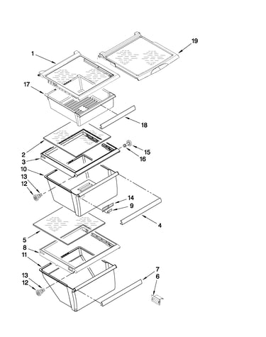 Refrigerator shelf parts