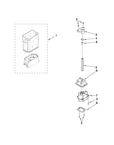 Motor and ice container parts
