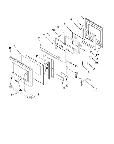 Oven door parts