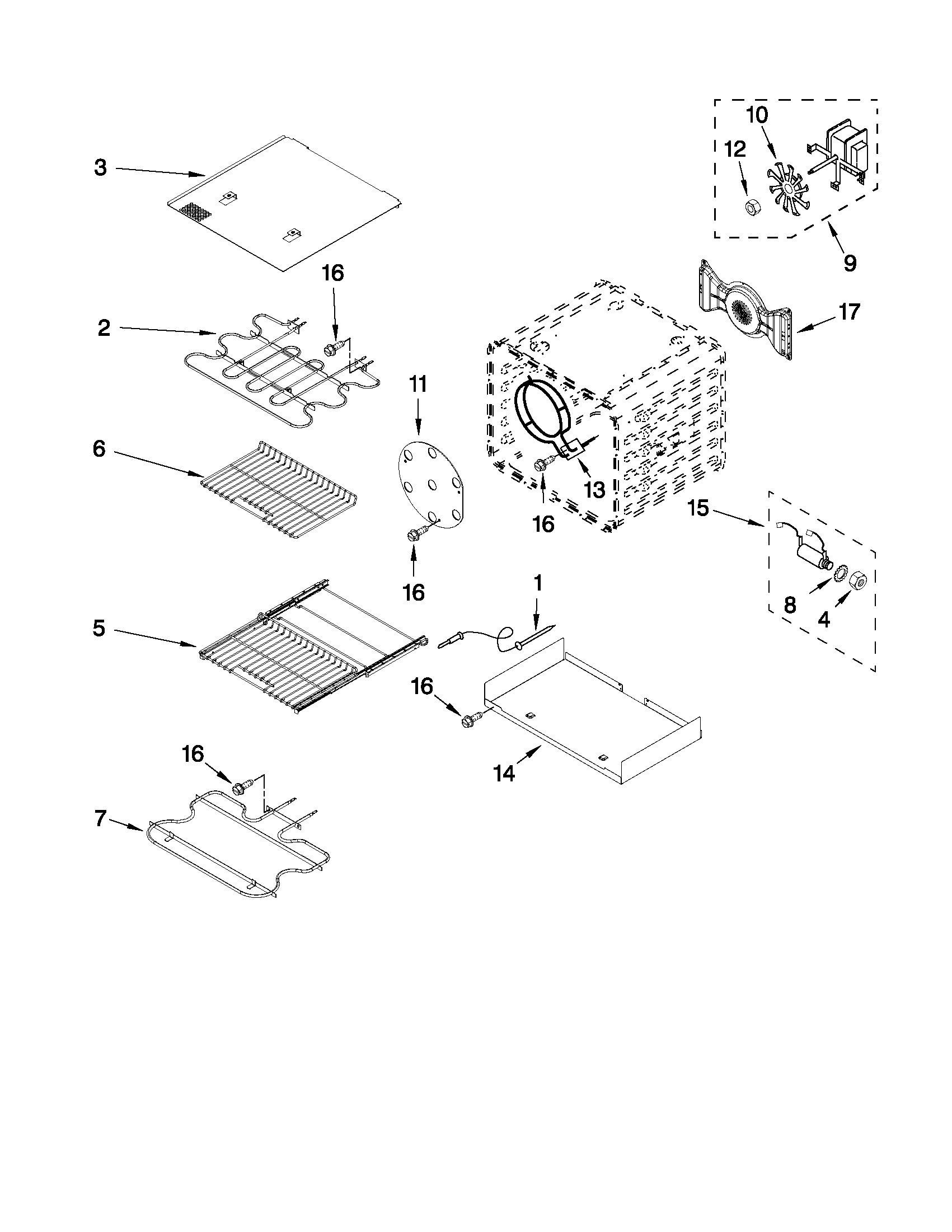 Internal oven parts