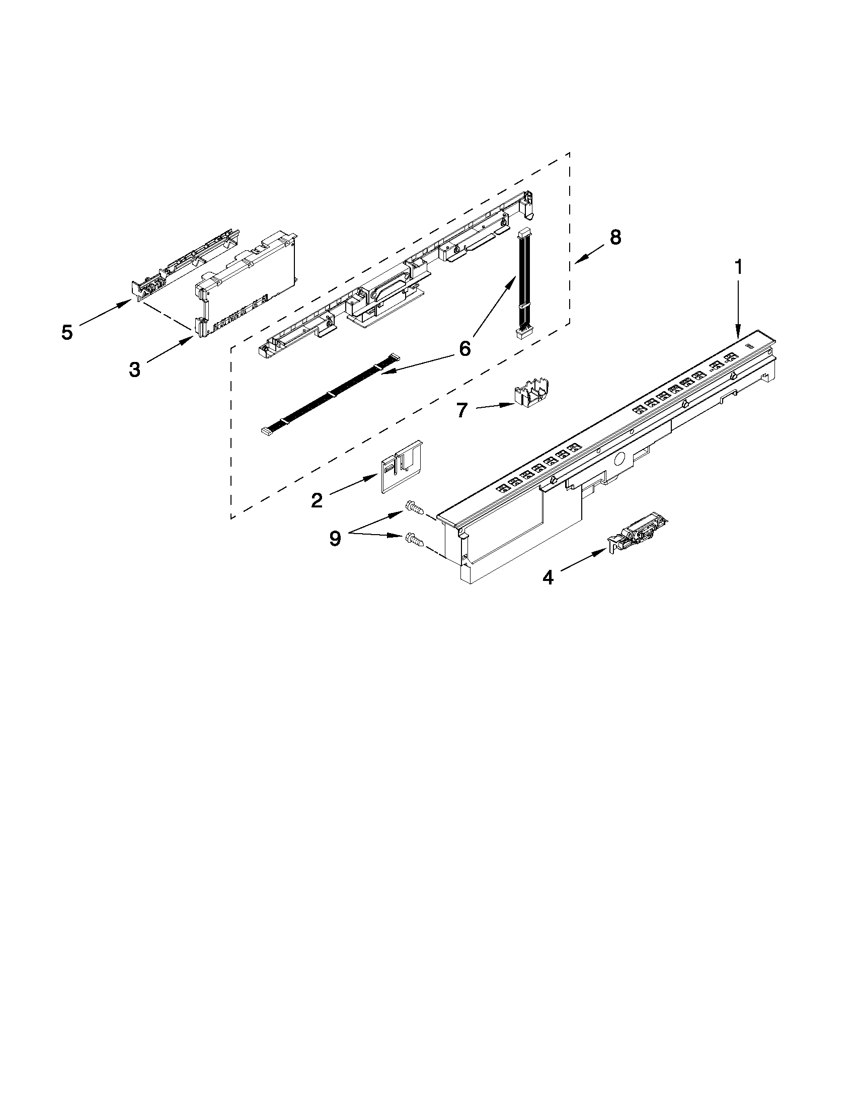 Control panel and latch parts