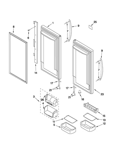 Refrigerator door parts