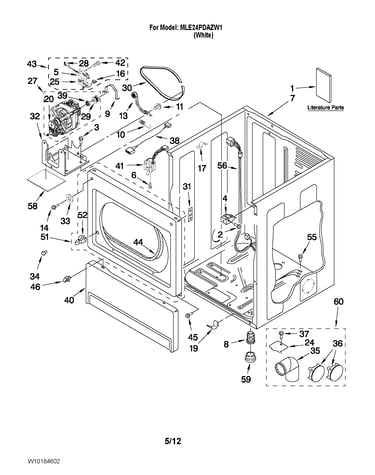 Lower cabinet and front panel parts