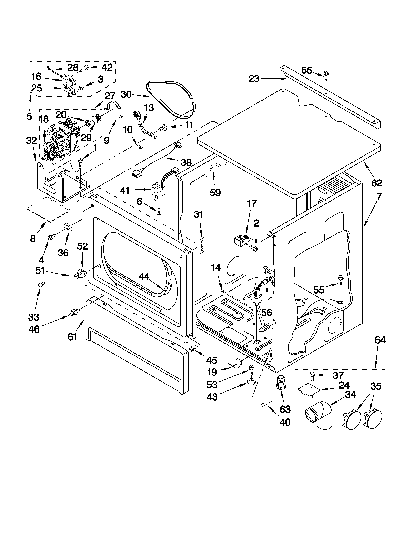 UPPER CABINET AND FRONT PANEL PARTS