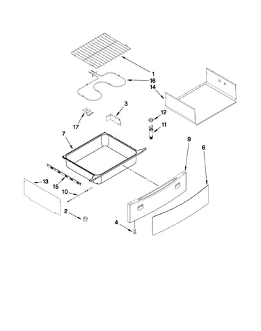 Drawer and rack parts