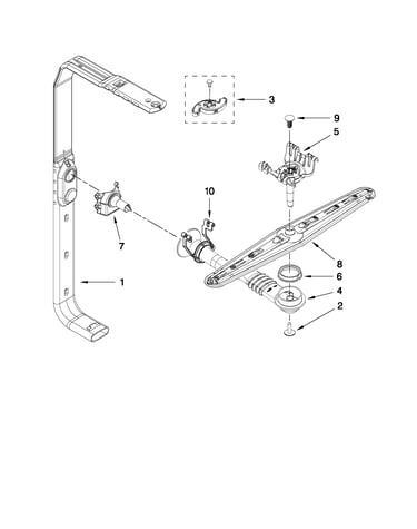 Upper wash and rinse parts