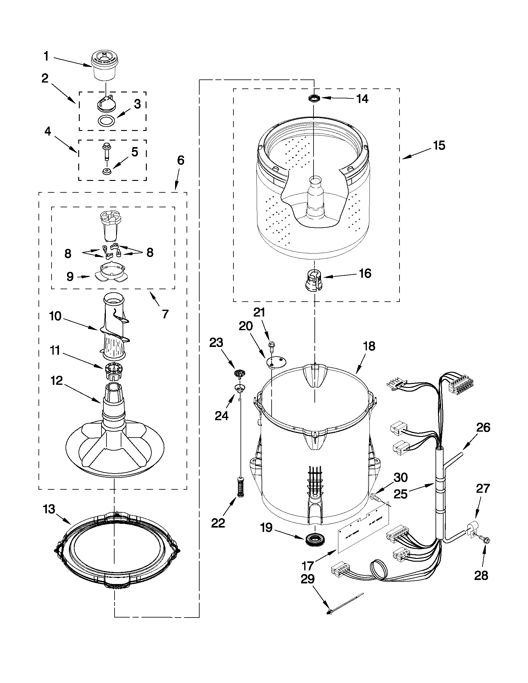 Basket and tub parts