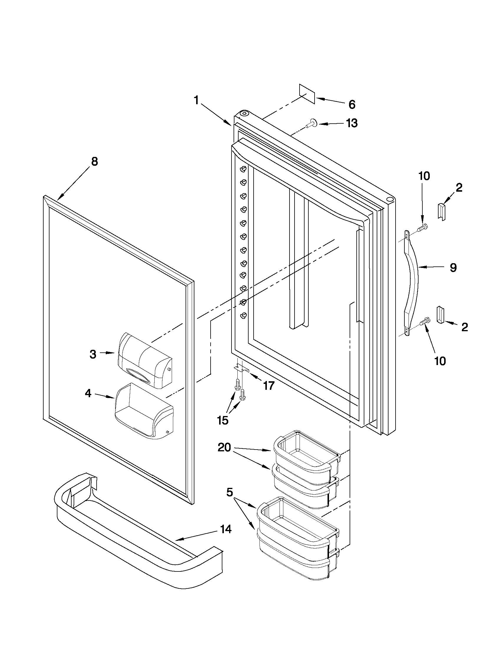 Refrigerator door parts