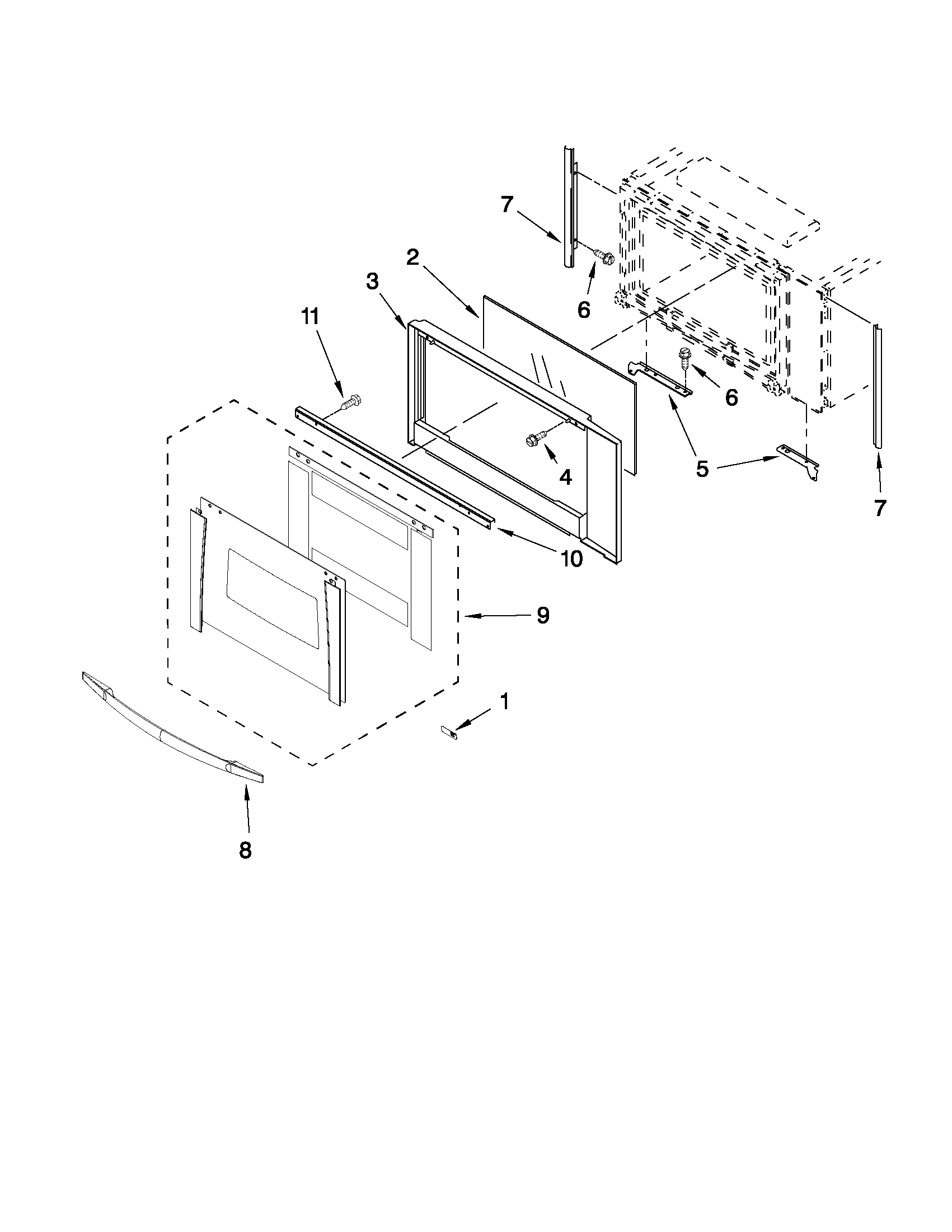 Microwave door parts