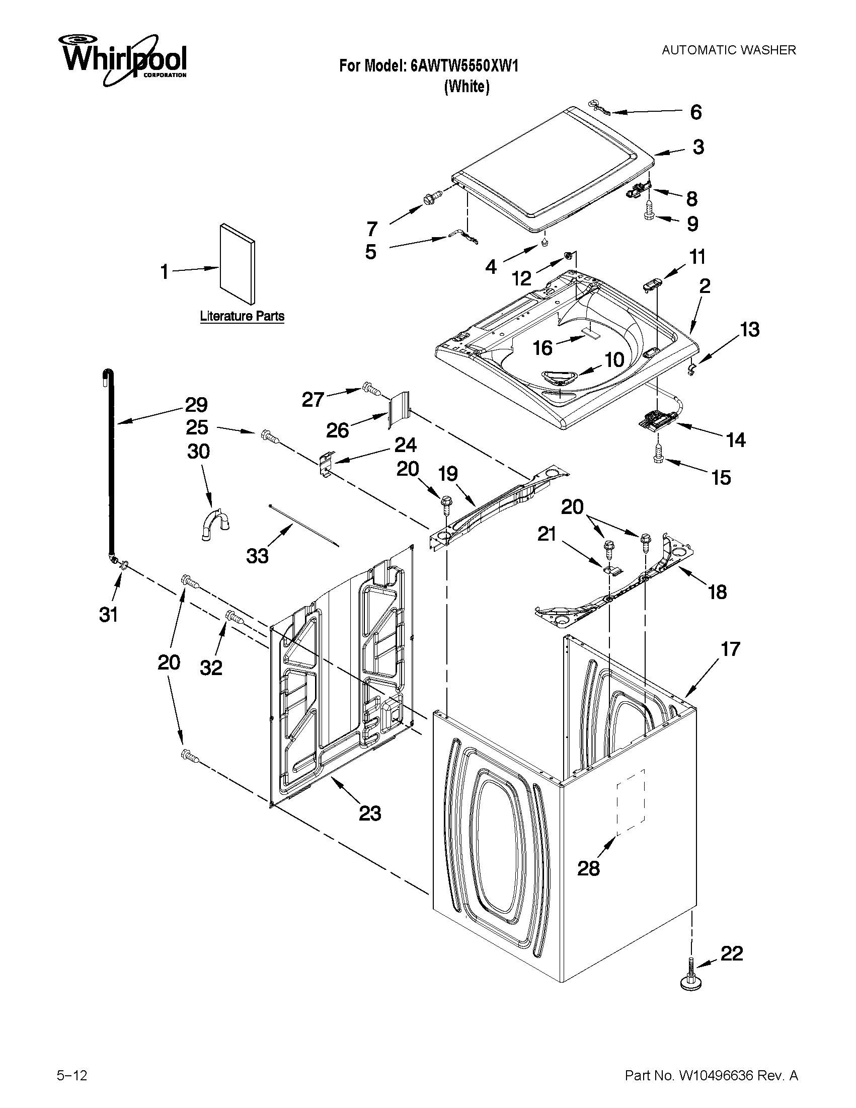 TOP AND CABINET PARTS