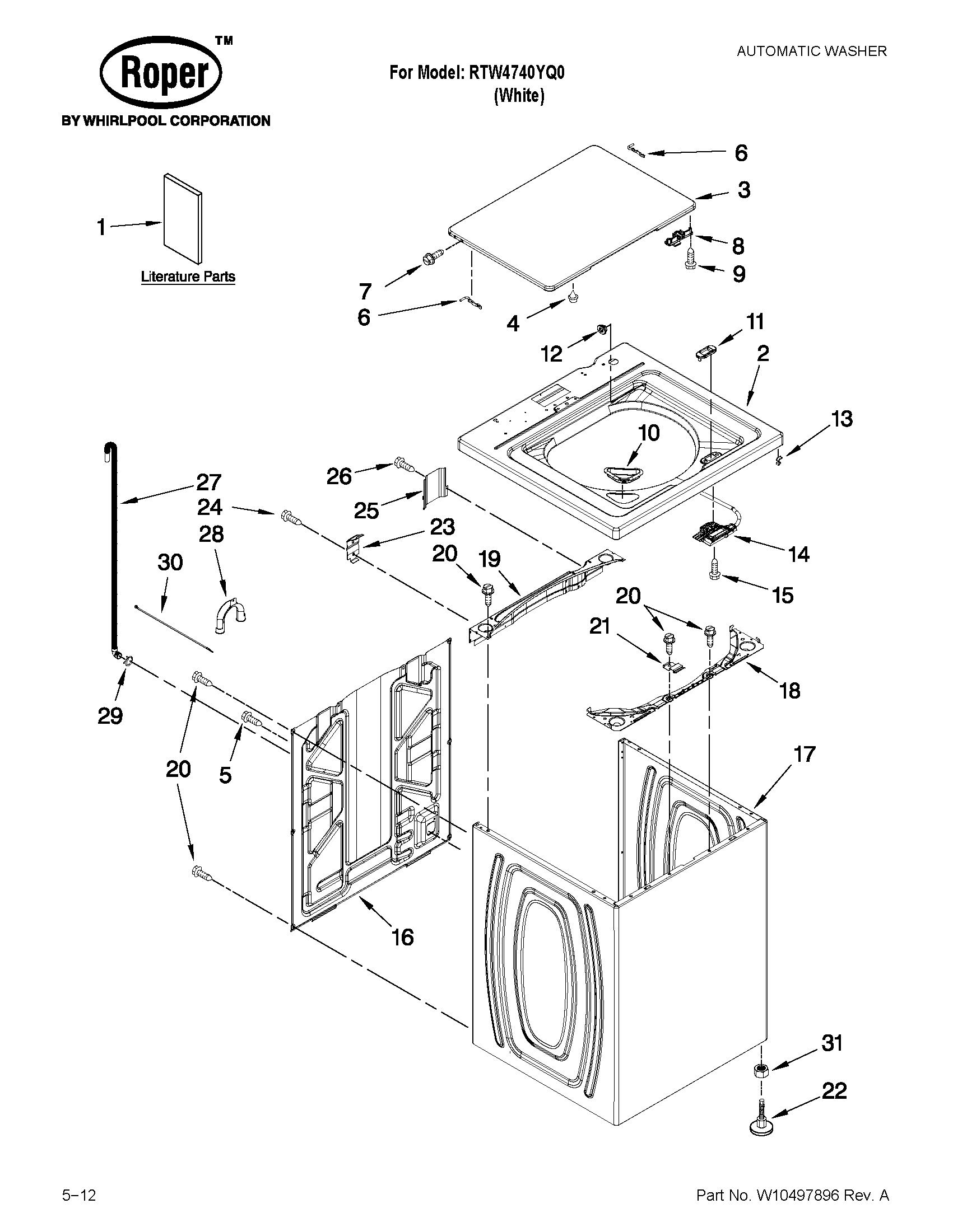 Top and cabinet parts