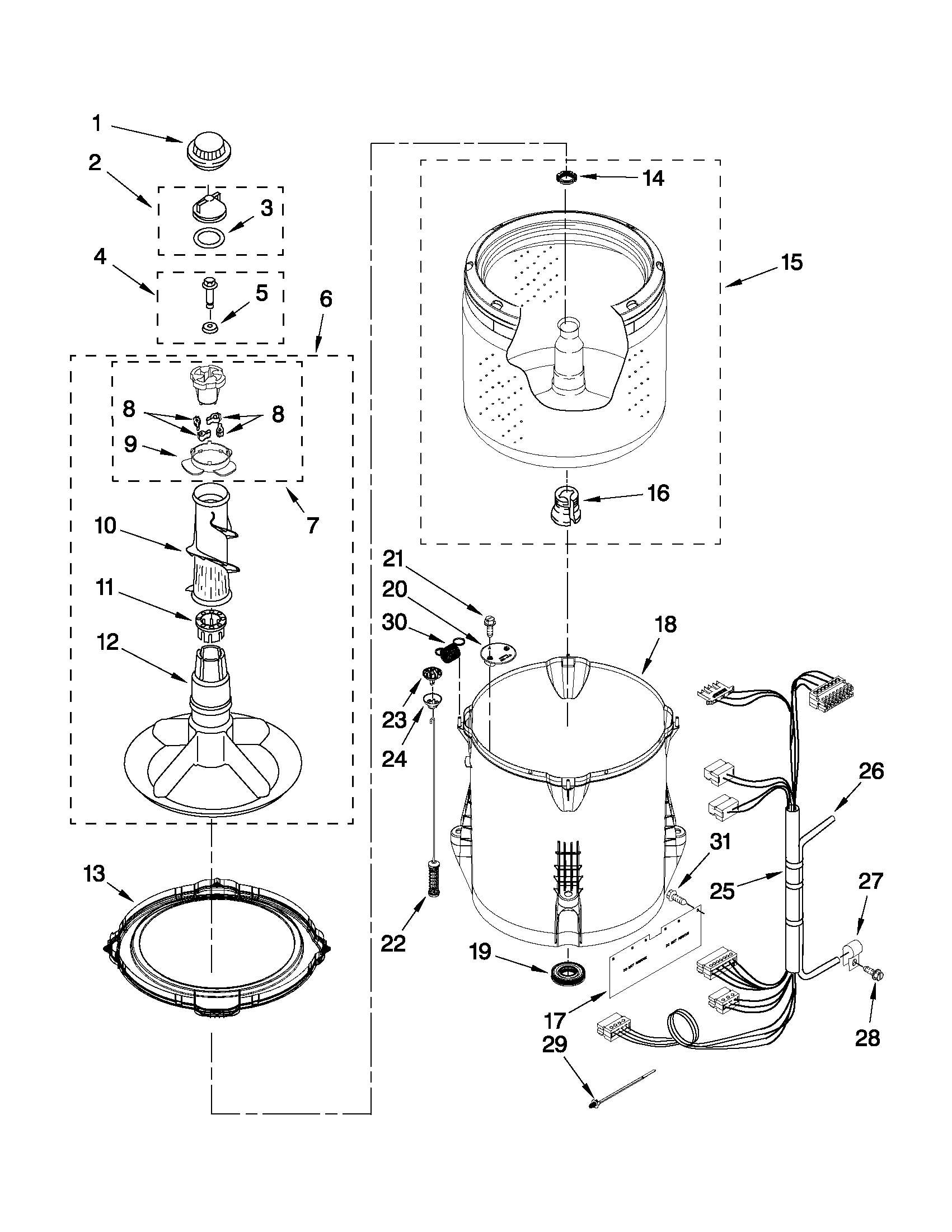 Basket and tub parts