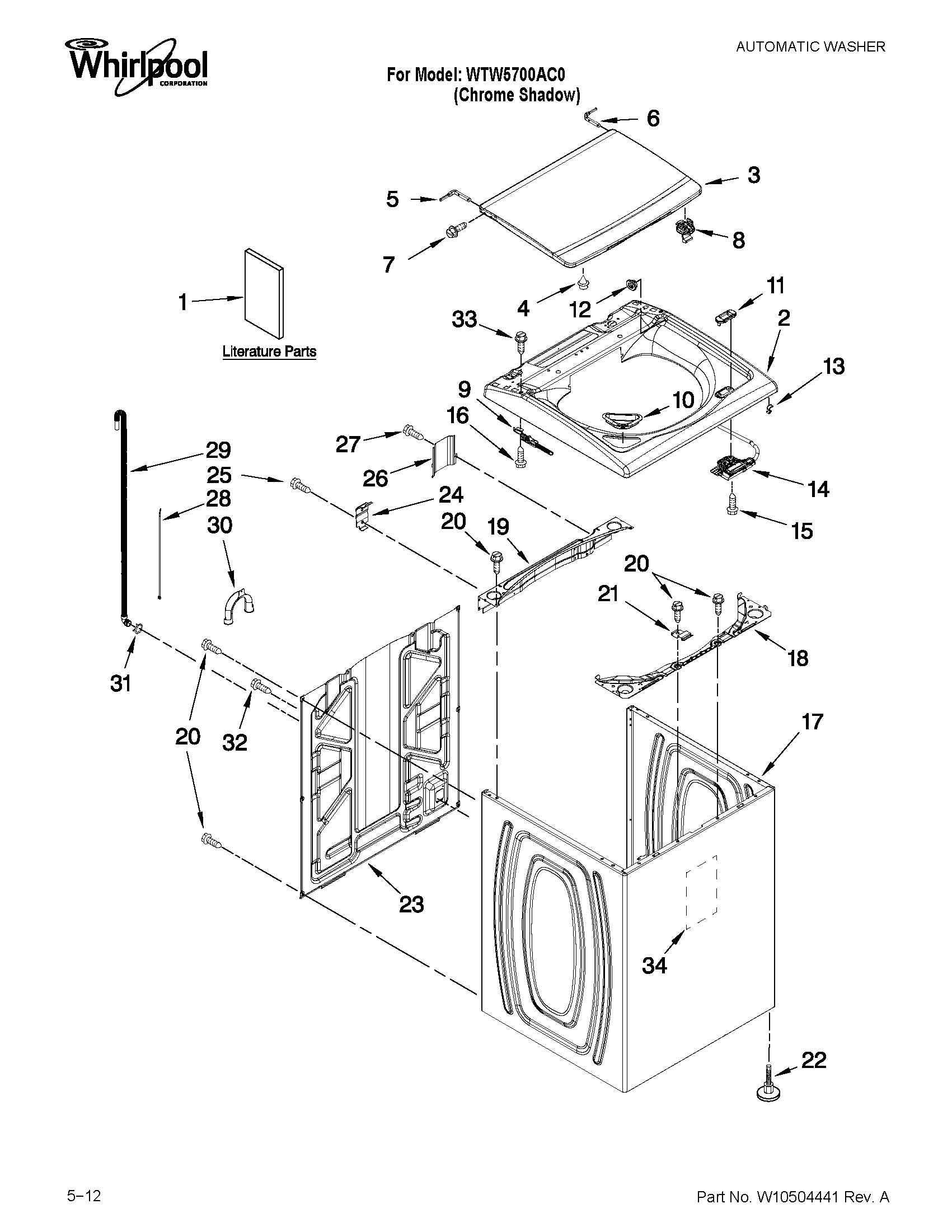 Top and cabinet parts