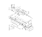 Whirlpool BRS62CBBNA01 motor and ice container parts diagram