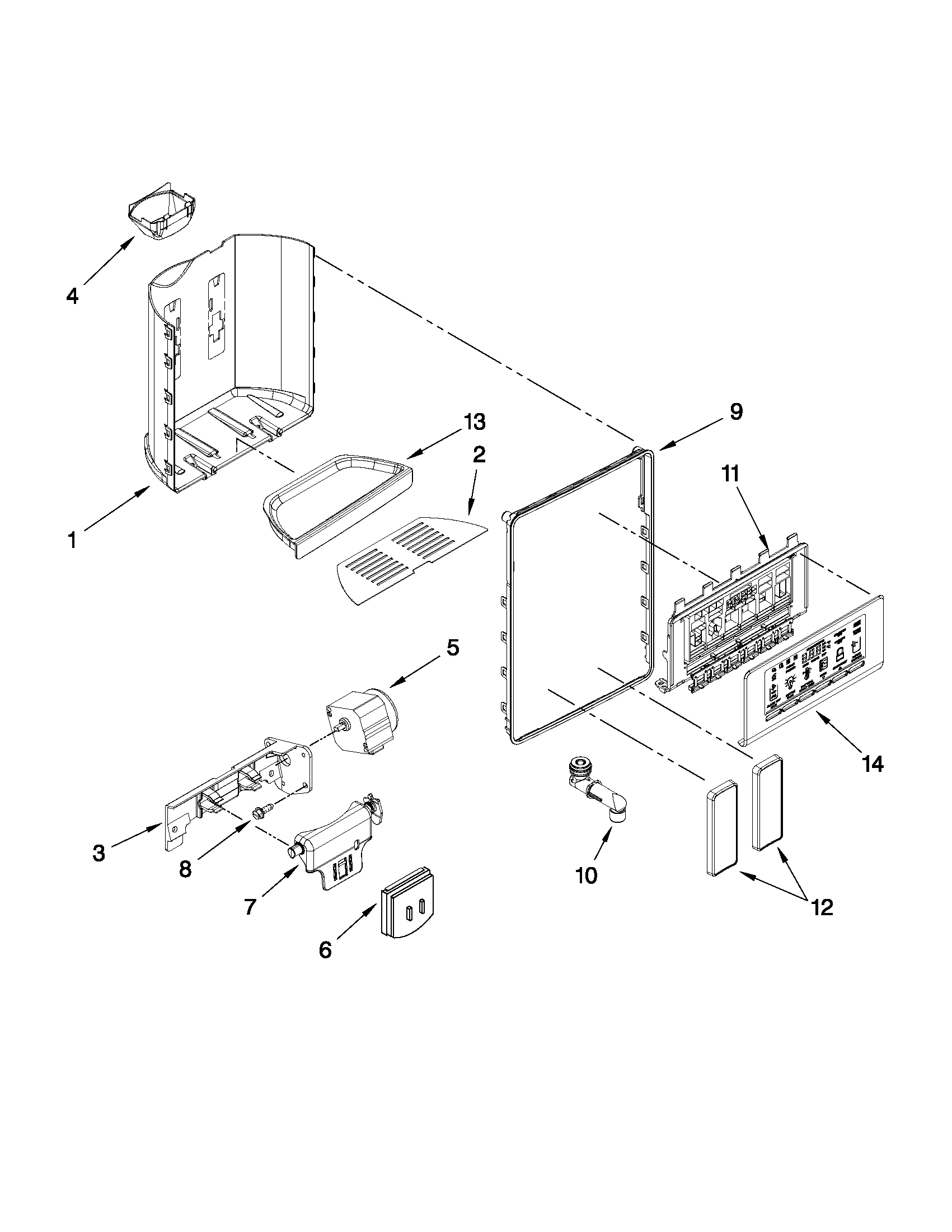Dispenser front parts