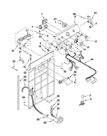 Controls and rear panel parts