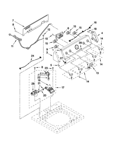 Controls and water inlet parts