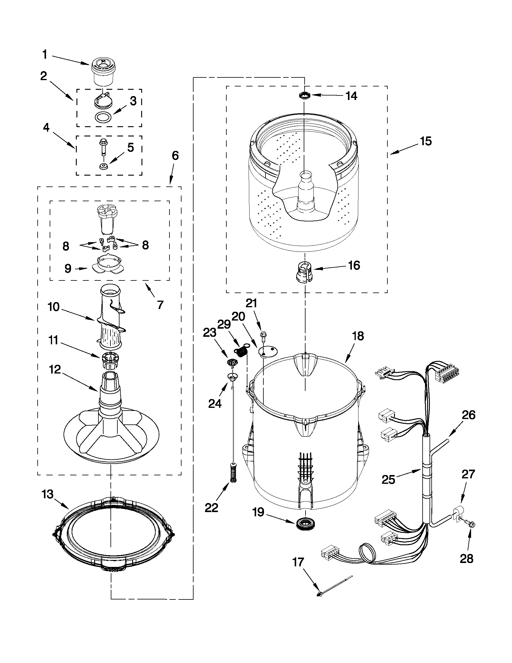 Basket and tub parts