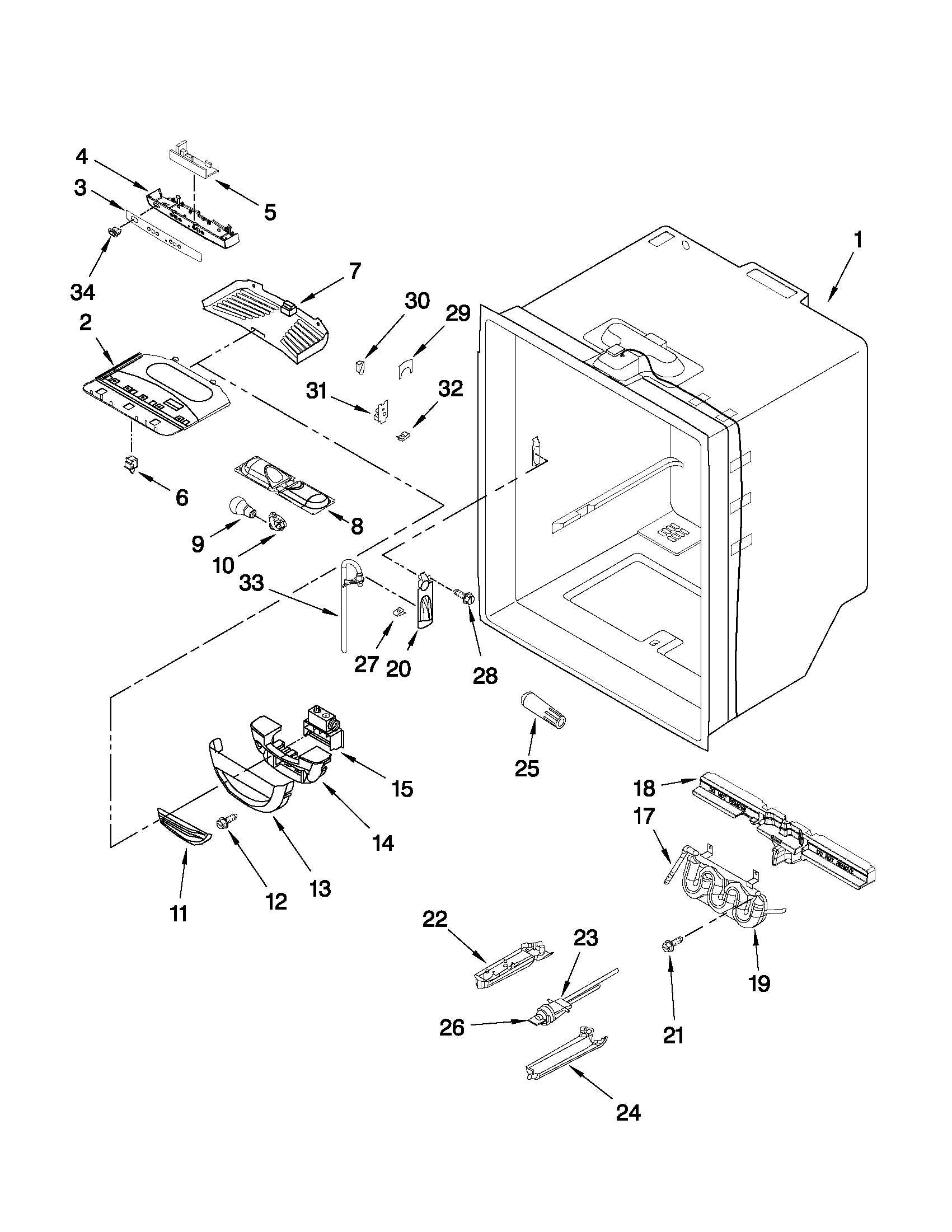 REFRIGERATOR LINER PARTS