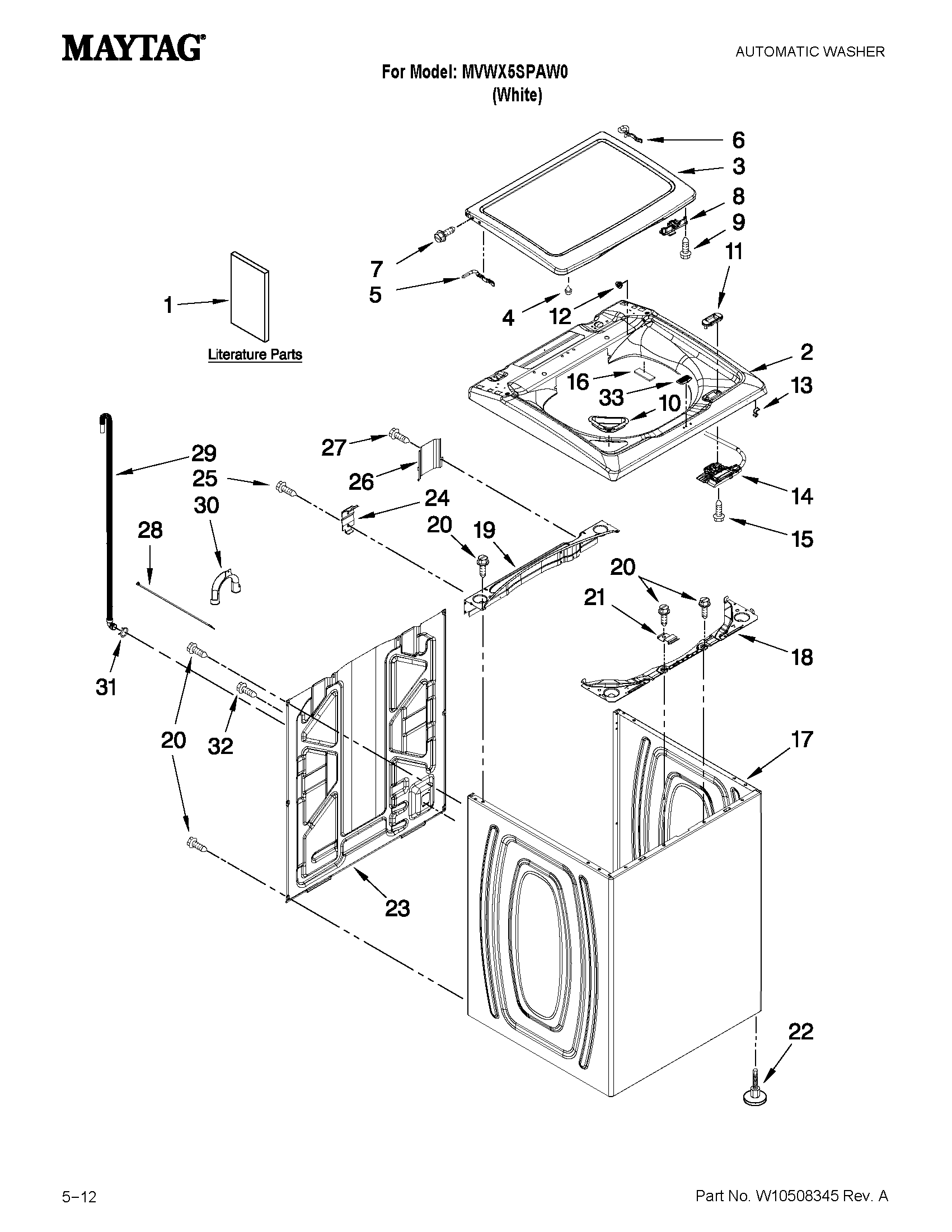 Top and cabinet parts