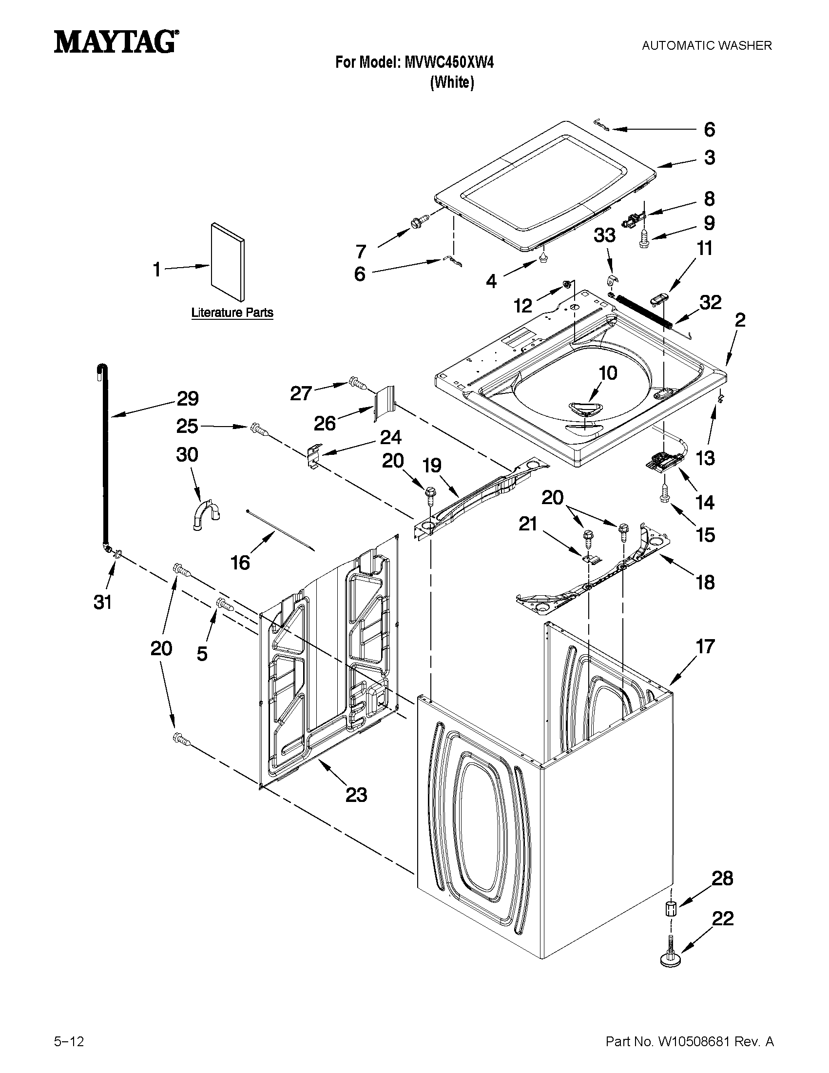 TOP AND CABINET PARTS
