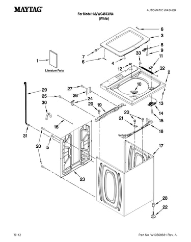 Top and cabinet parts