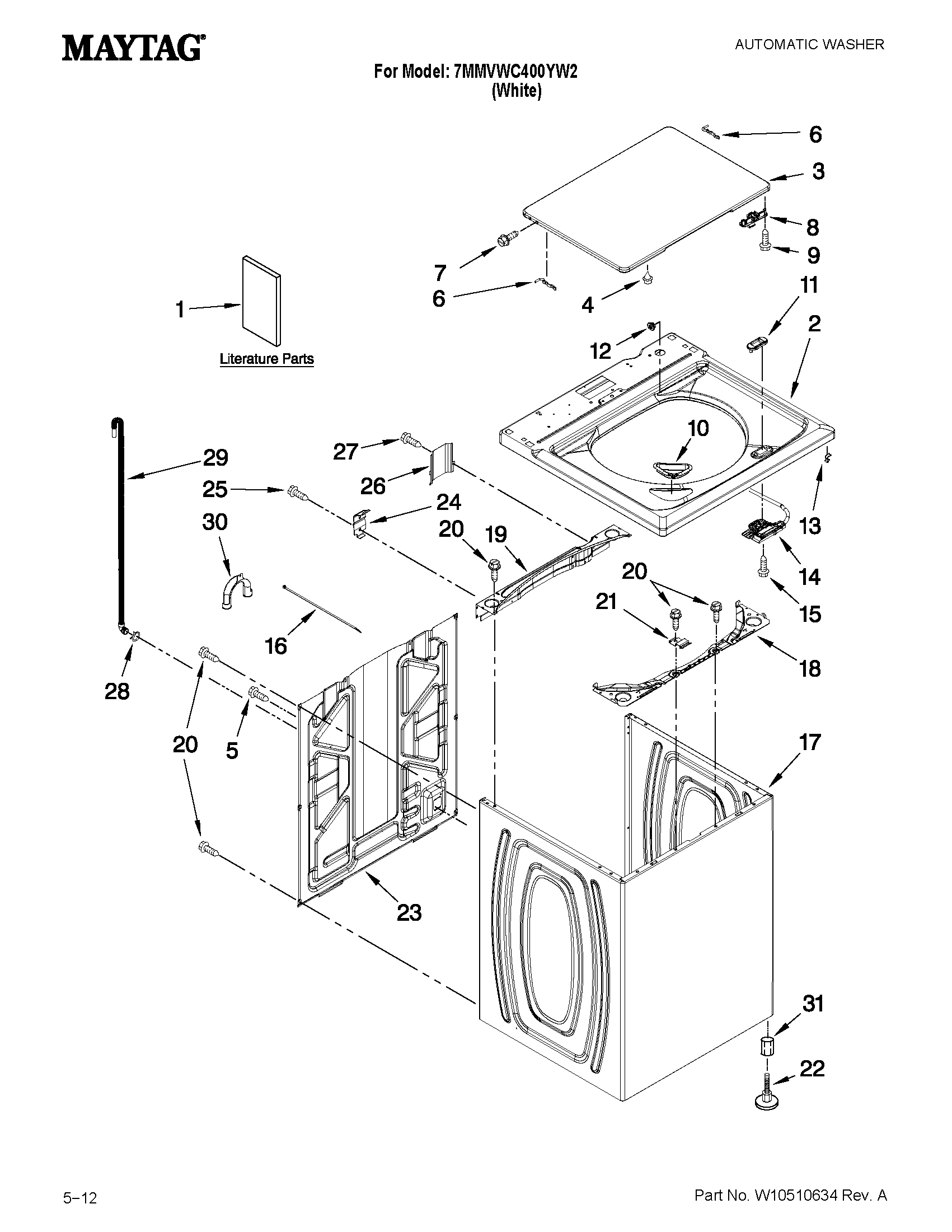 Top and cabinet parts